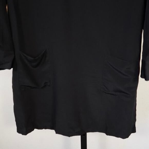 Sezane 100% silk Long Sleeve Collared Shirtdress Black Womens Size 38 - Picture 3 of 8